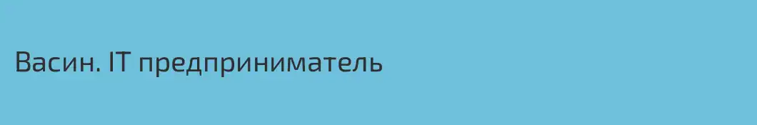 Васин. IT предприниматель